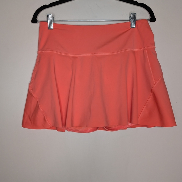 Athleta Ace Tennis Skort Coral Orange Built-In Shorts Athletic Skirt M - Picture 3 of 9